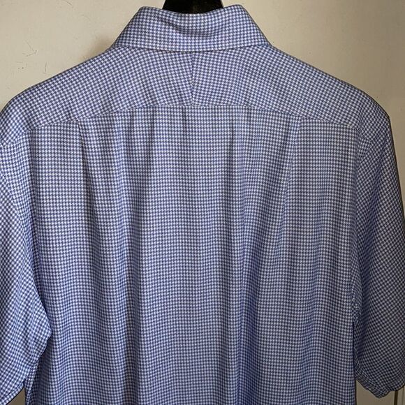 TM LEWIN Blue Gingham Short Sleeve Shirt-15.5/34.5 - Picture 6 of 8